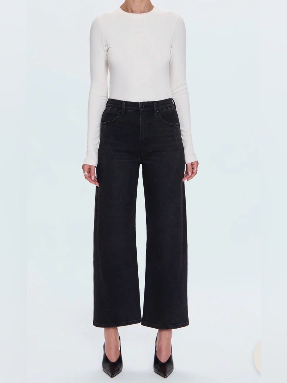 Pistola Lottie Wide Leg High-Rise Black Jeans size 27 petite